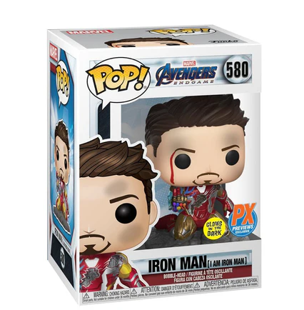 Avengers Endgame I Am Iron Man Funko Pop #580 Marvel PX Previews Exclusive GITD