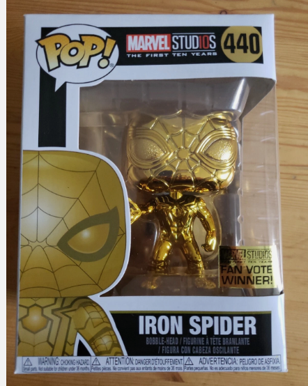 Funko POP! Marvel Studios: Iron Spider #440 Gold Chrome Fan Vote Winner