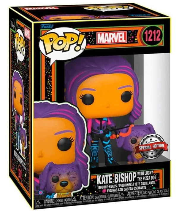 Funko POP TV: Hawkeye - Kate Bishop & Lucky #1212 (Blacklight)