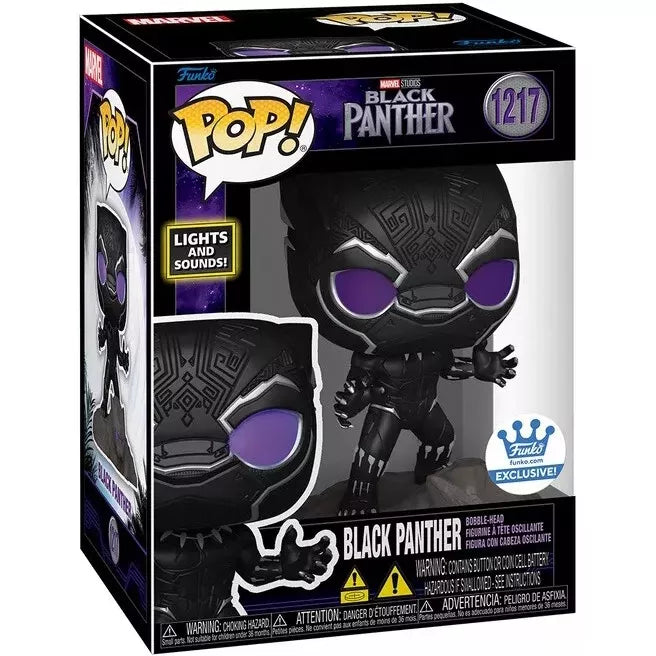 Funko Pop! Black Panther: Black Panther (Funko Exclusive, Lights and Sounds) #1217 (Shelf Wear)