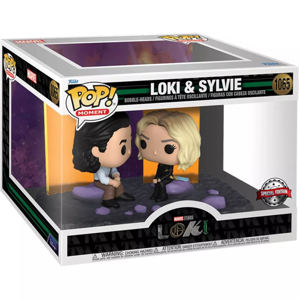 Funko Pop Marvel Studios Loki and Sylvie Funko Special Edition number 1065 boxed Moment
