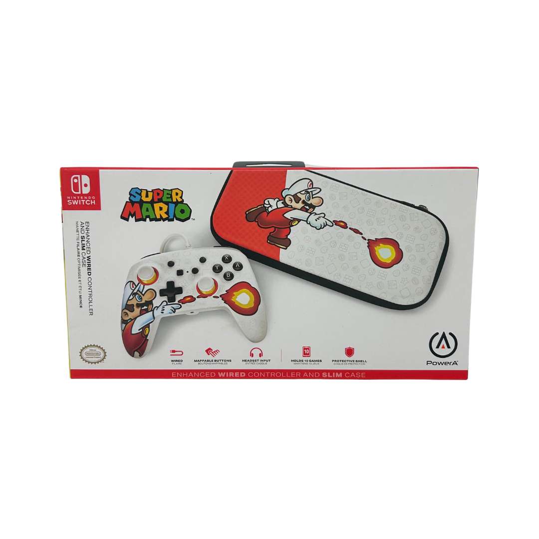 Nintendo - Super Mario Enhanced Wired Controller and Slim Case for Nintendo Switch