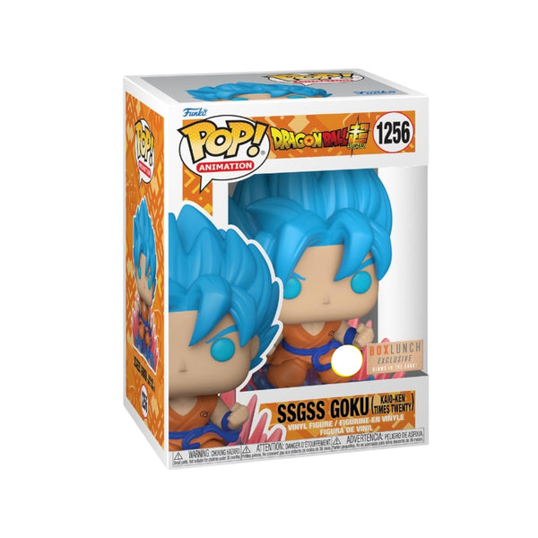 Funko Pop Dragon Ball Super SSGSS Goku Kaio-Ken Times Twenty Glow BoxLunch Exclusive 1256 boxed