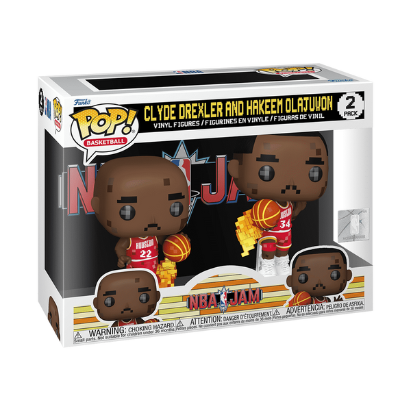 Funko Pop! NBA JAM: Clyde Drexler and Hakeem Olajuwon (2-Pack)