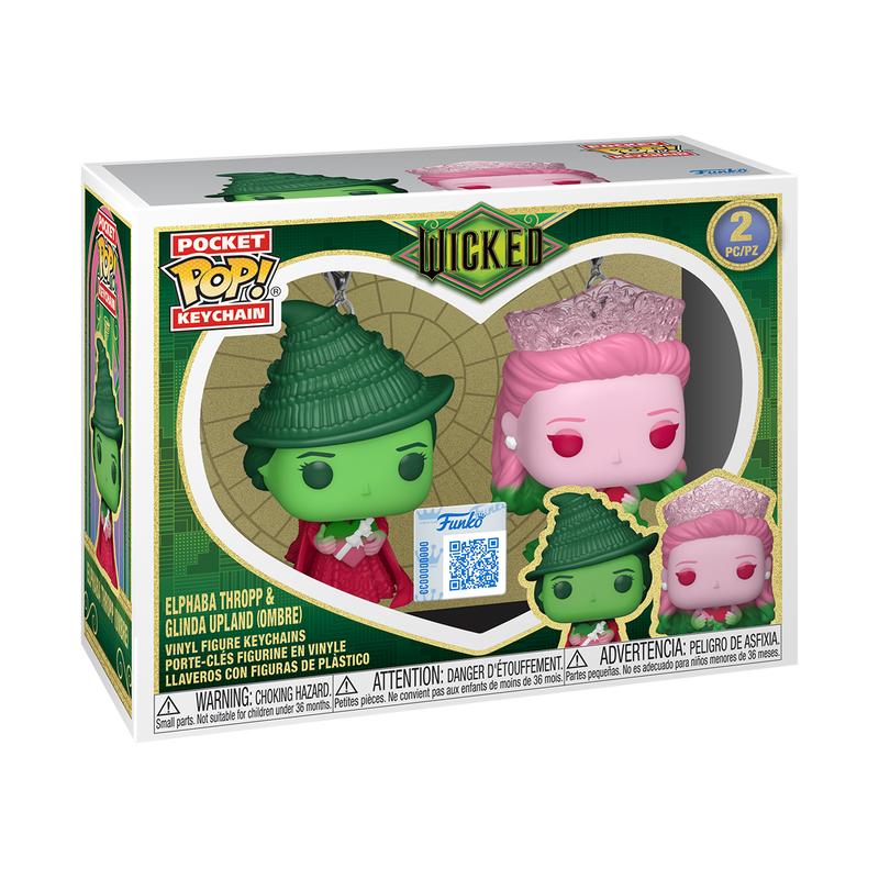 Funko Pop! Keychain: Elphaba & Glinda Upland(Ombre) [2-Pack]