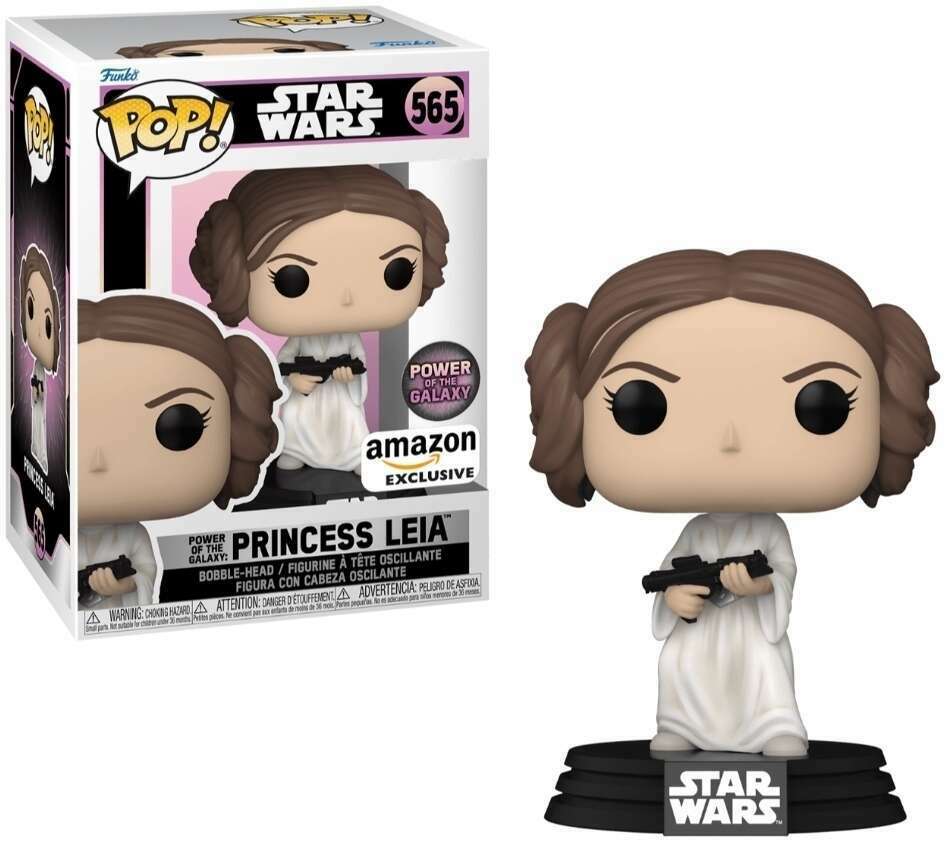 Boxed Funko Pop Star Wars Princess Leia Power of the Galaxy Amazon Exclusive number 565
