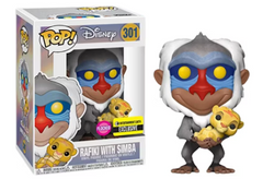 Funko Pop! DISNEY: Rafiki with Baby Simba [Flocked] #301 [Entertainment Earth]