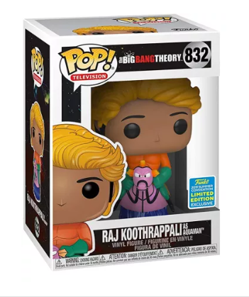 Funko Pop!  The Big Bang Theory  #832 Raj Koothrappali As Aquaman 2019 Summer Con Exc