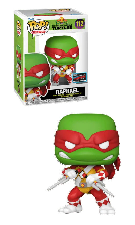 Funko Pop! Power Rangers x Teenage Mutant Ninja Turtles: Raphael as Red Ranger (2022 New York Comic-Con) #112
