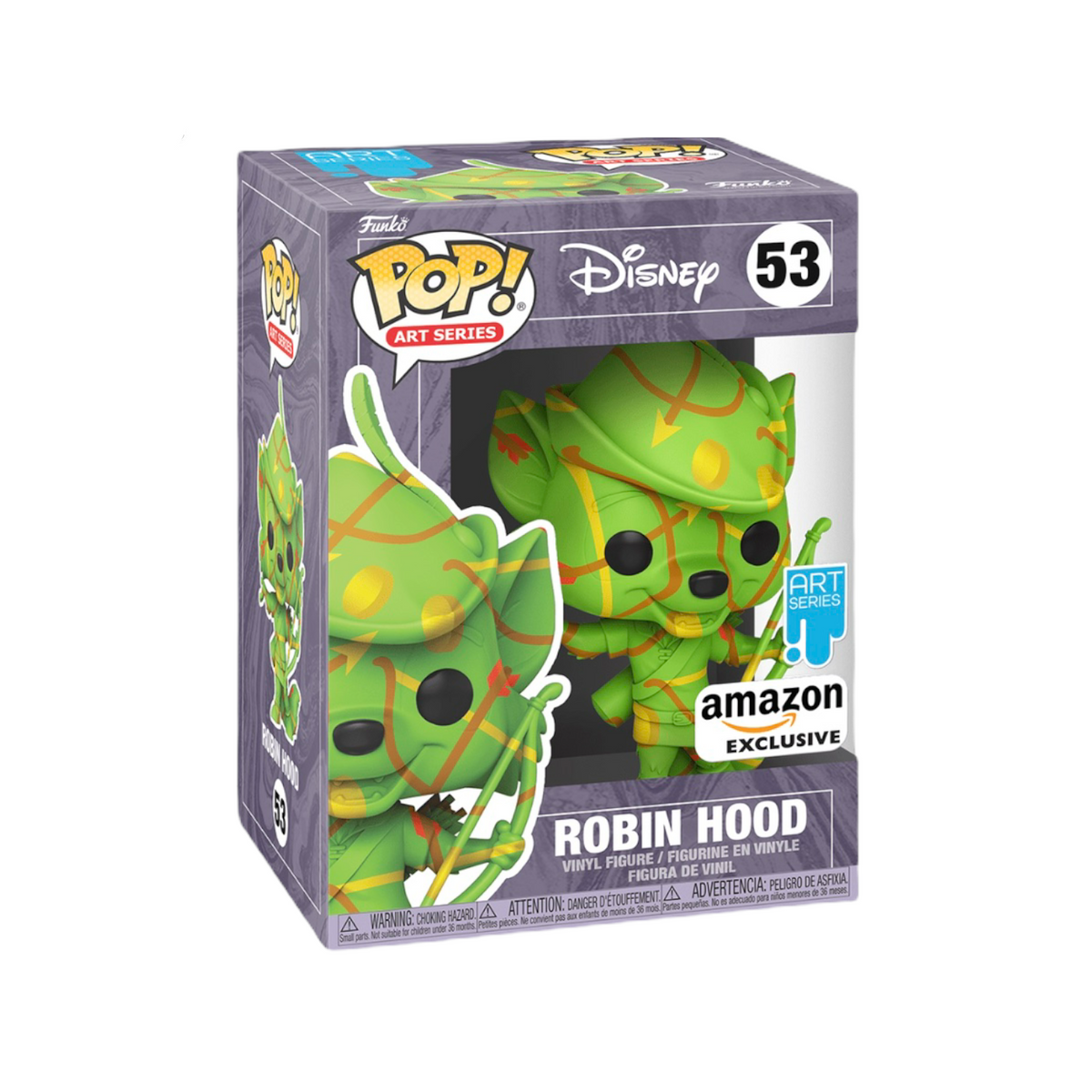 Funko Pop! Disney Robin Hood Amazon Exclusive Art Series #53 boxed in a hard protector