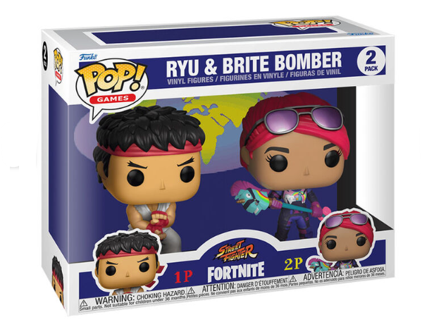Pop! Gaming: Street Fighter and Fortnite - Ryu & Brite Bomber 2-Pack