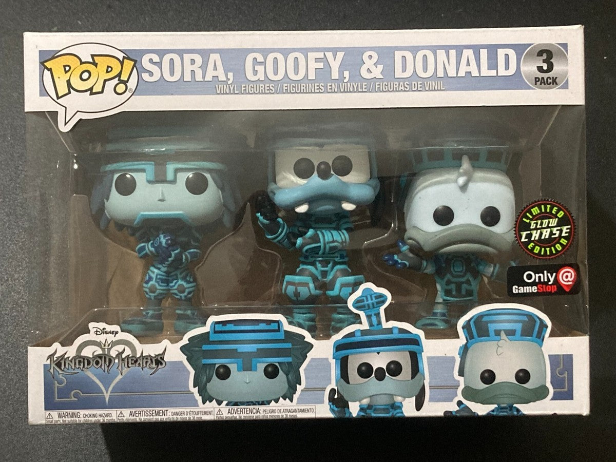 Funko Pop! Sora, Goofy, & Donald (Glow Chase) [GameStop Exclusive] 3-Pack