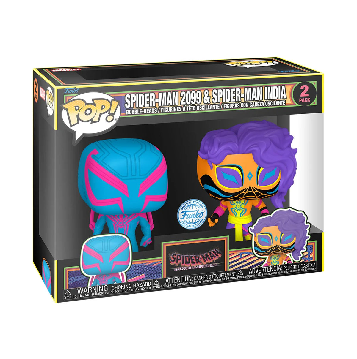 Funko Pop! Spider-Man Across The Spider Verse: Spider-Man 2099 & Spider-Man India (Special Edition) [2-Pack]