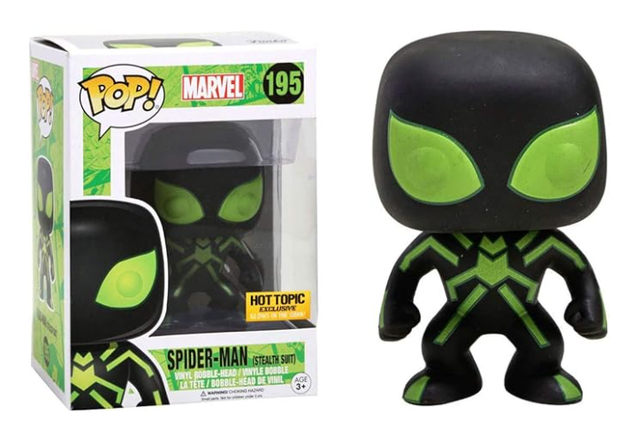 Funko Pop! Marvel - Spider-Man (Stealth Suit) (Glow in The Dark) #195