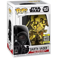 Funko Pop! Star Wars: Darth Vader (Gold Chrome, 2019 Galactic Convention) #157 (Shelf Wear)