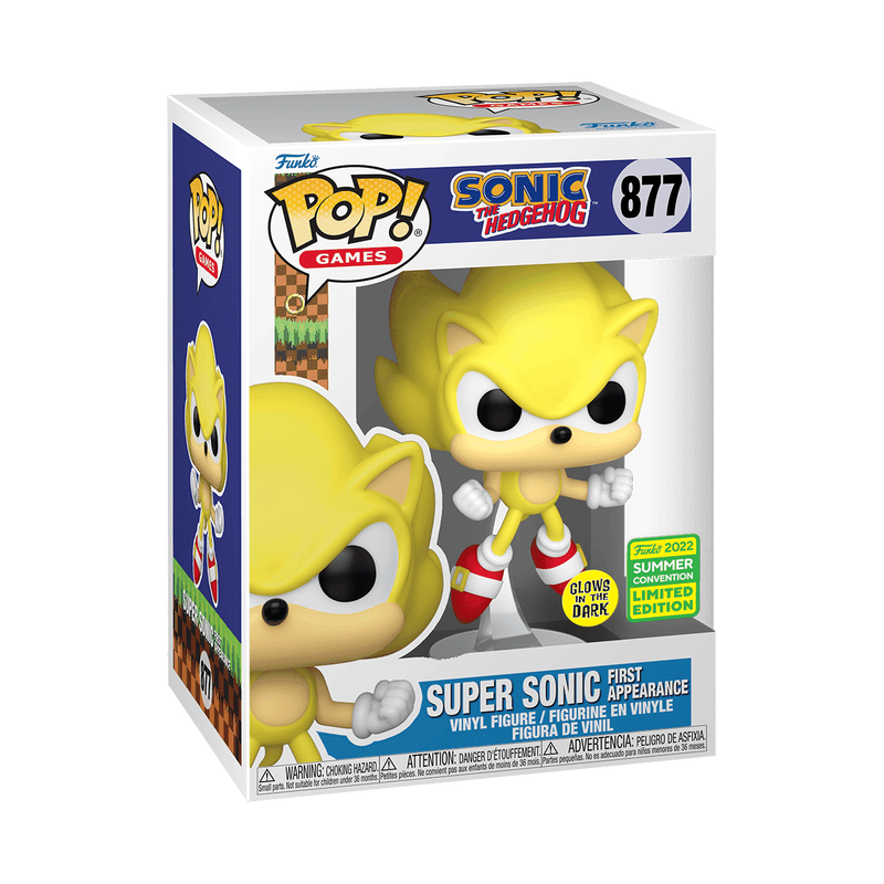 Funko Pop! Sonic the Hedgehog: Super Sonic First Appearance (Glows) (2022 Summer Convention Limited) #877