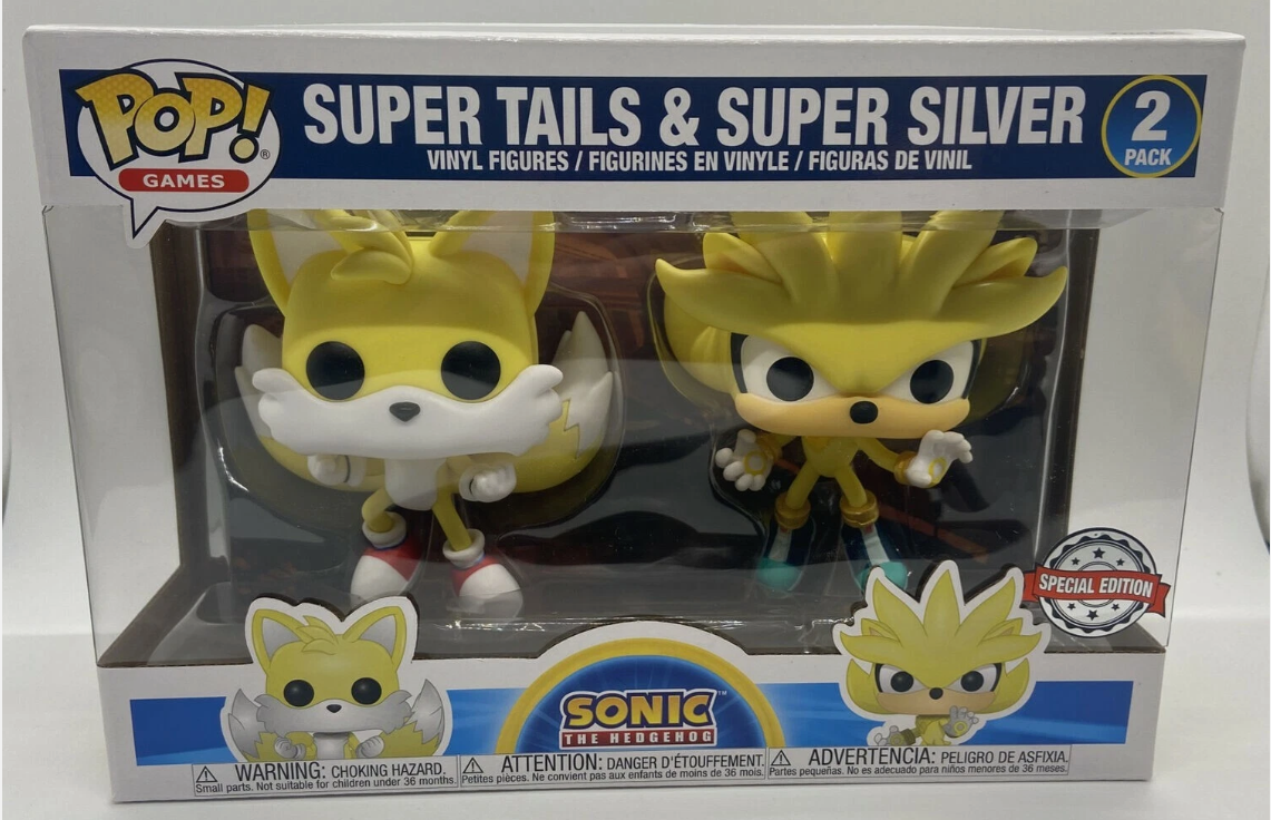 Funko Pop Sonic The Hedgehog - Super Tails & Super Silver 2 Pack (Exclusive)