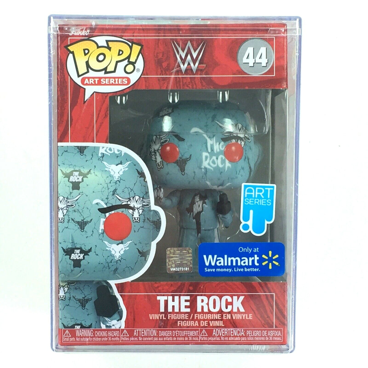 Funko Pop! WWE: The Rock (Art Series) [Walmart Exclusive] #44 (Hard stack included)
