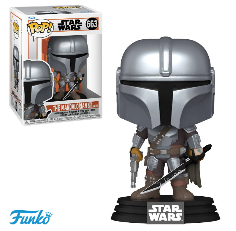 Funko Pop! Star Wars #663 - The Mandalorian With Darksaber Vinyl Figure
