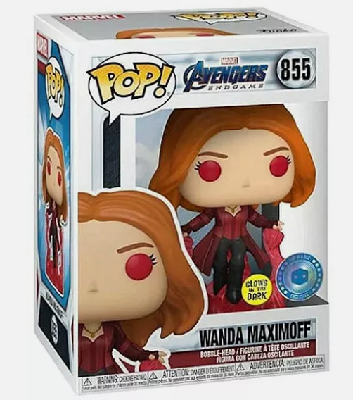 Pop! Avengers 4: Endgame 855 - Wanda Maximoff Glow in The Dark Pop In a Box  Special Edition
