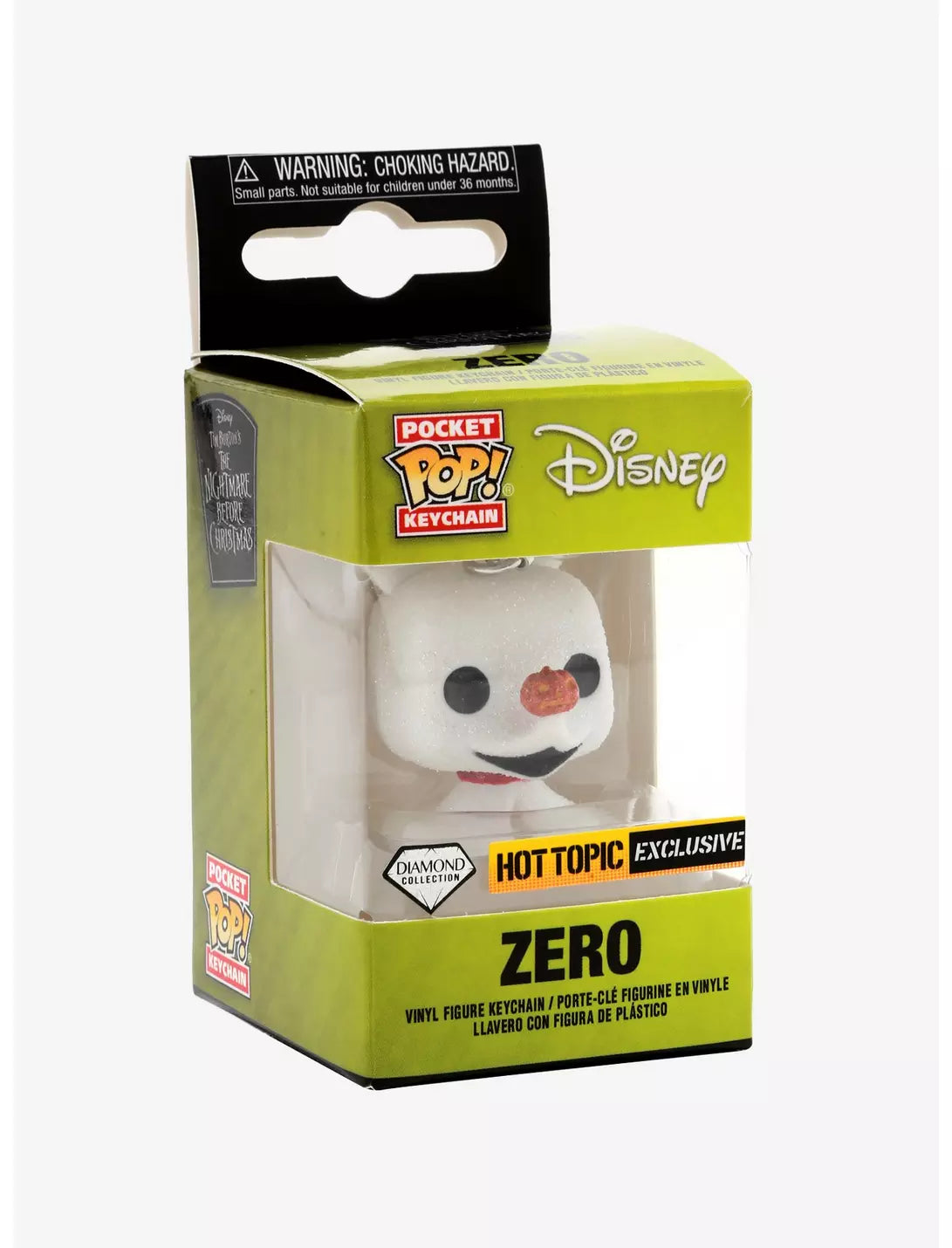 Funko Pop! Keychain: The Nightmare Before Christmas: Zero (Diamond Collection) (Hot Topic Exclusive)