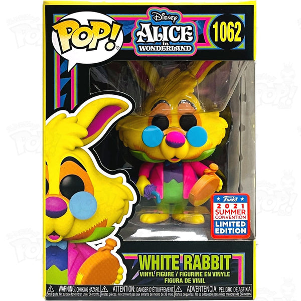 Funko Pop Disney Alice in Wonderland White Rabbit black light 1062 2021 Summer Convention boxed