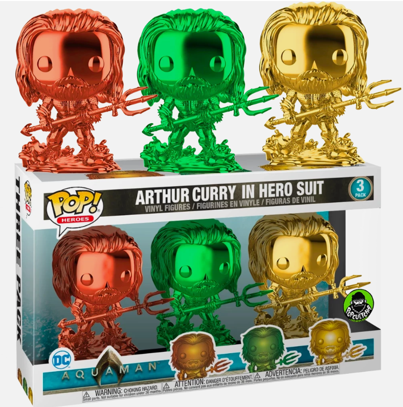 Aquaman Arthur Curry in Hero Suit Exclusive Pop 3 Pack