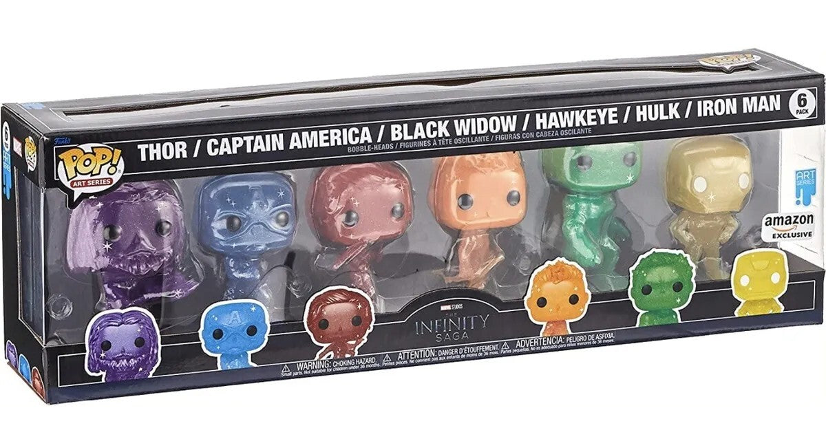 Funko Pop! Thor/Captain America/Black Widow/Hawkeye/Hulk/Iron Man - 6 Pack (Art Series) [Amazon Exclusive]