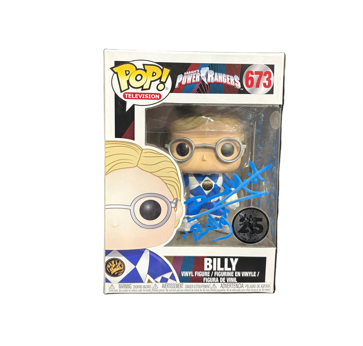 Funko Pop! Power Rangers: Billy (Signed by David Yost - COA) #673