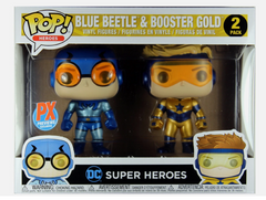 Funko POP! DC Heroes ~ BLUE BEETLE & BOOSTER GOLD METALLIC VINYL FIGURE SET