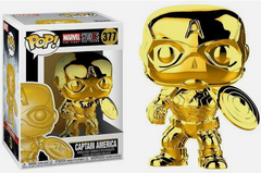 Funko Pop! Gold Chrome Captain America #377 - Marvel Studios