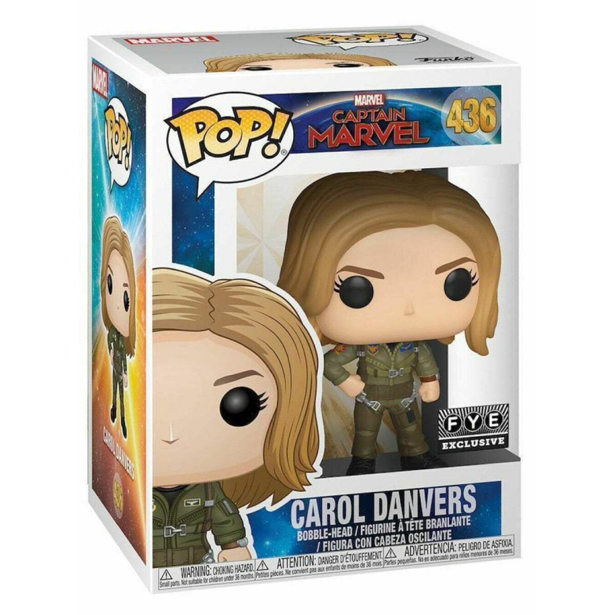 Funko Pop Captain Marvel Carol Danvers FYE Exclusive 436 boxed figure