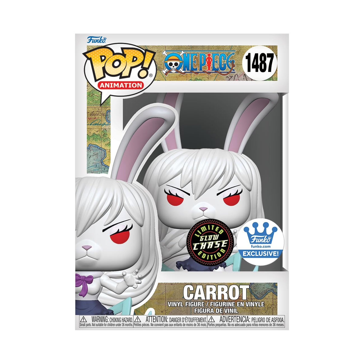 Funko Pop! One Piece: Carrot (Glow Chase) [Exclusive] #1487 [PopShield Armor Premium Hard Protector Included]