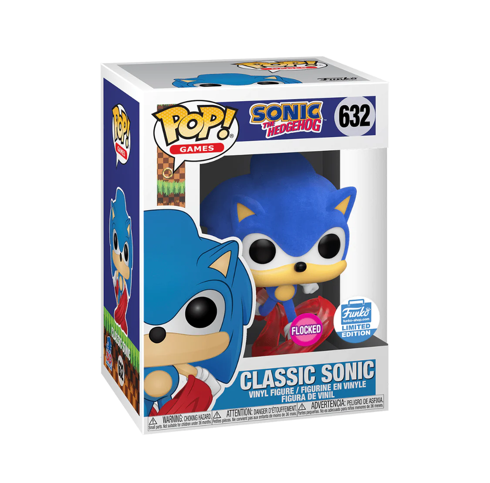 Funko Pop! Sonic the Hedgehog: Classic Sonic (Flocked) [Limited Edition] #632