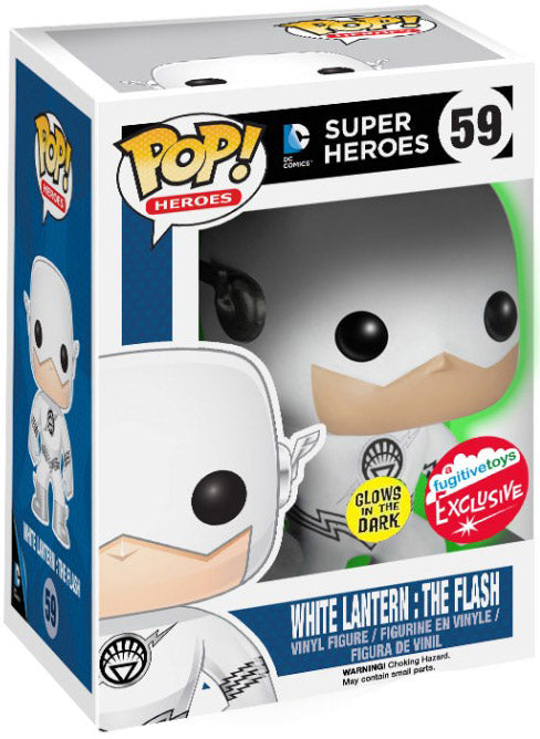 Funko Pop! DC Super Heroes White Lantern The Flash #59 Glow Fugitive Toys Exclusive boxed figure