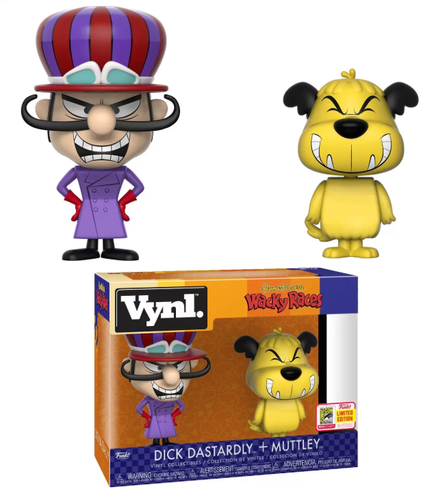 Funko Vynl. Dick Dastardly + Muttley 2-Pack Wacky Races 2100 PCS Official Con Sticker 2018 SDCC