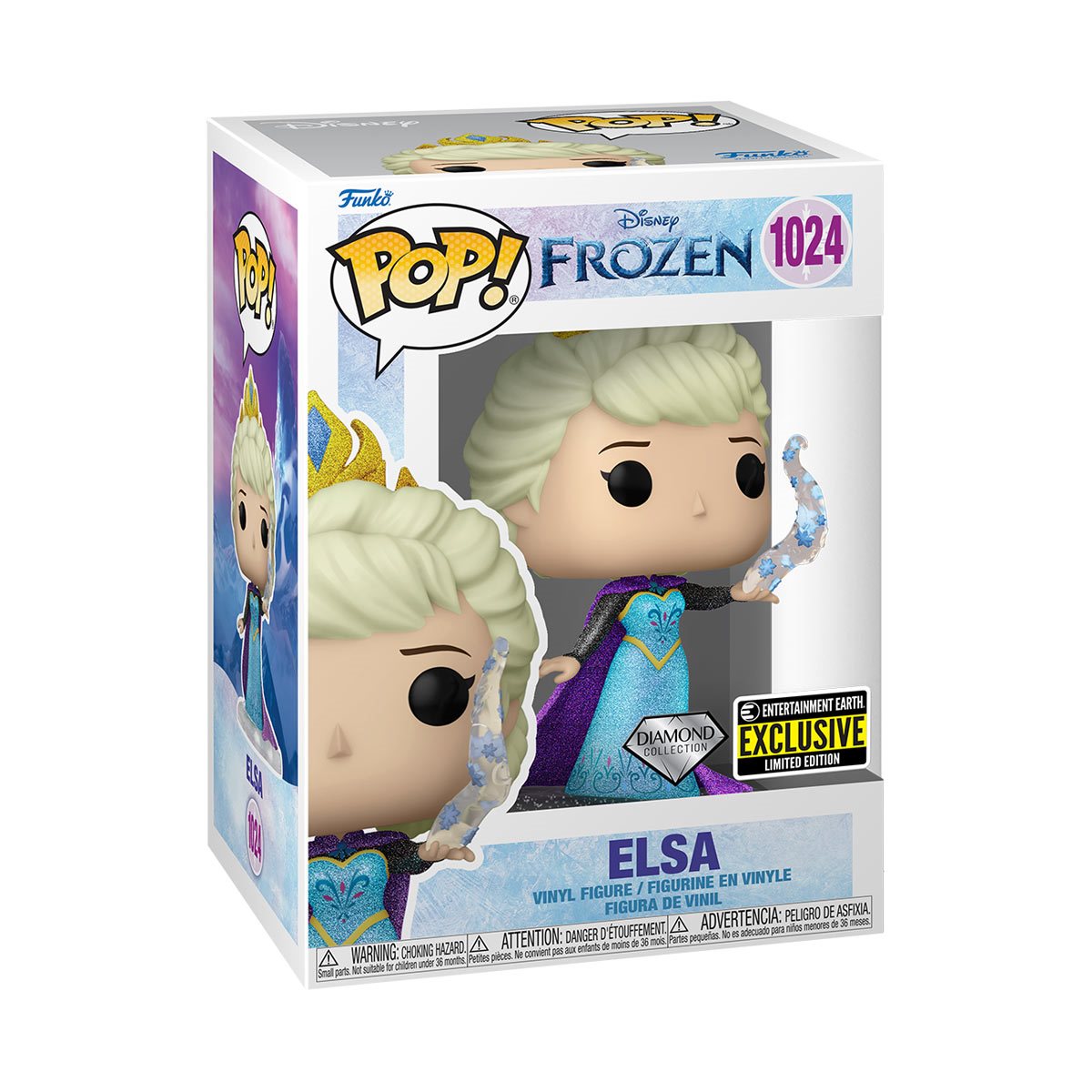 Funko Pop Frozen Elsa Diamond Entertainment Earth Exclusive number 1024 in box