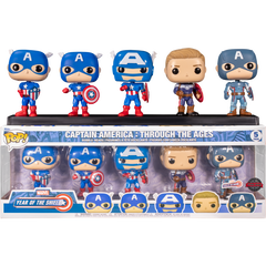 Funko Pop Marvel Captain America Through the Ages Amazon Exclusive 5-Pack boxed