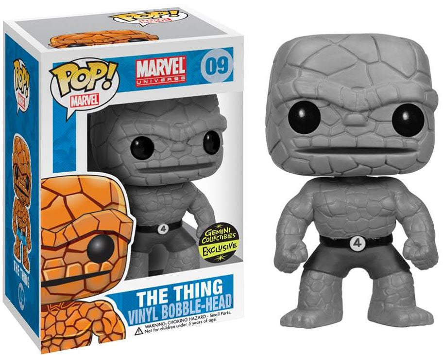 Funko Pop! Marvel Universe The Thing #09 Black and White Gemini Collectibles Exclusive boxed figure