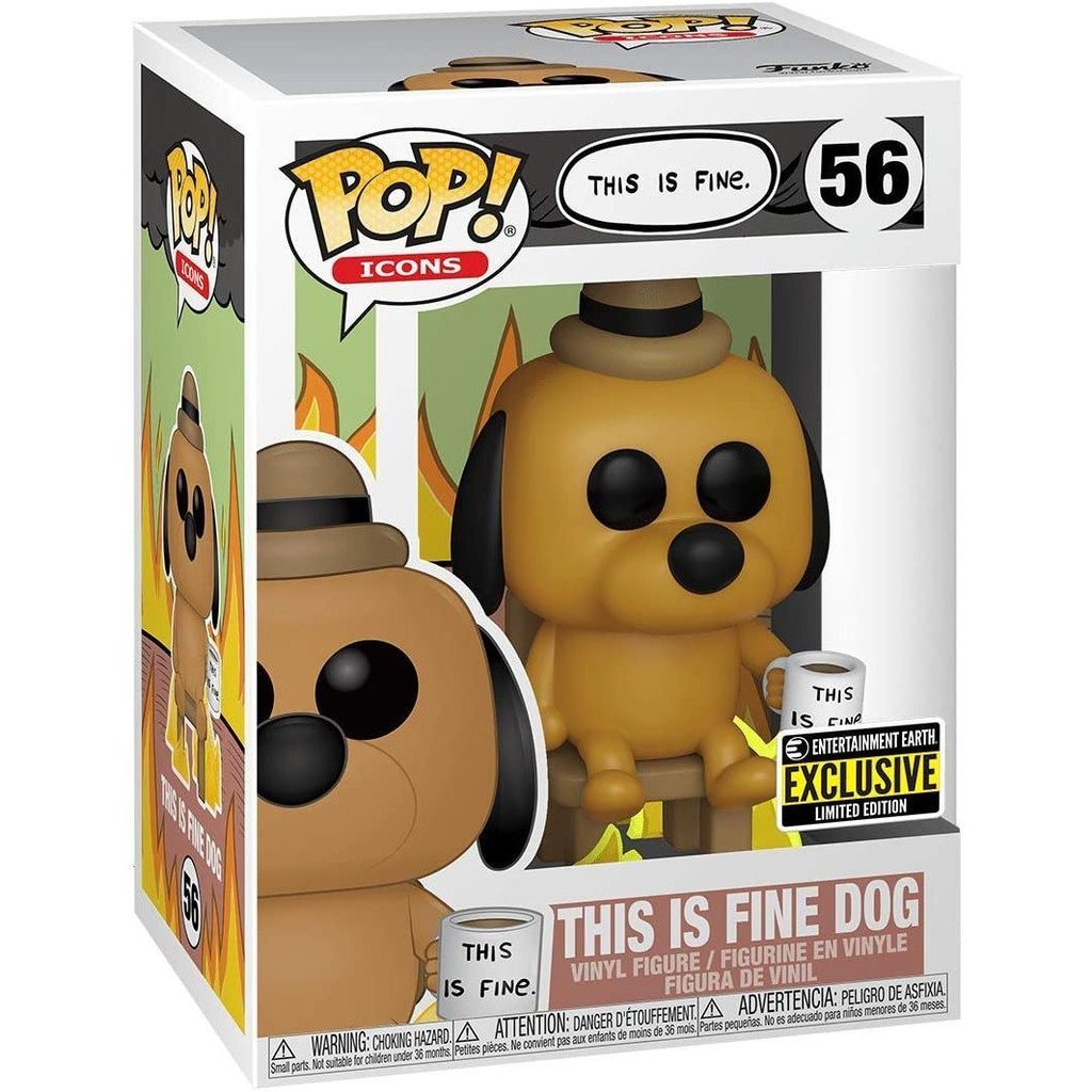 Funko Pop! This Is Fine Dog Entertainment Earth Exclusive #56 boxed figure