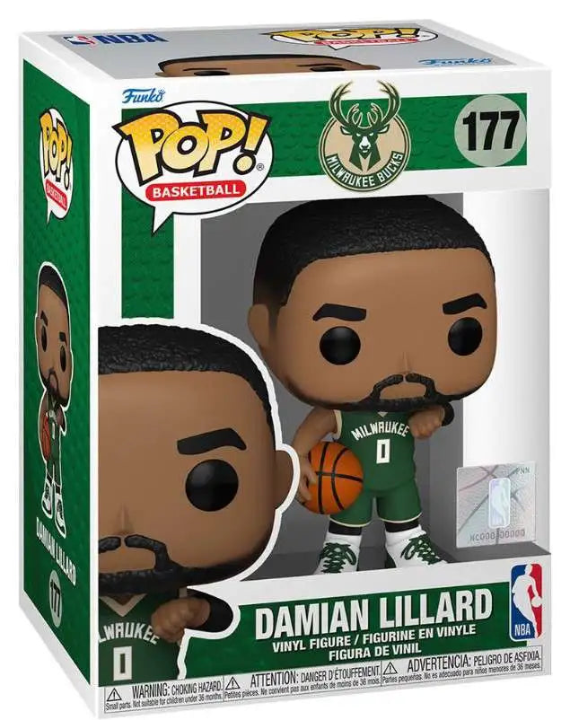 Funko Pop NBA Milwaukee Bucks Damian Lillard number 177 boxed figure