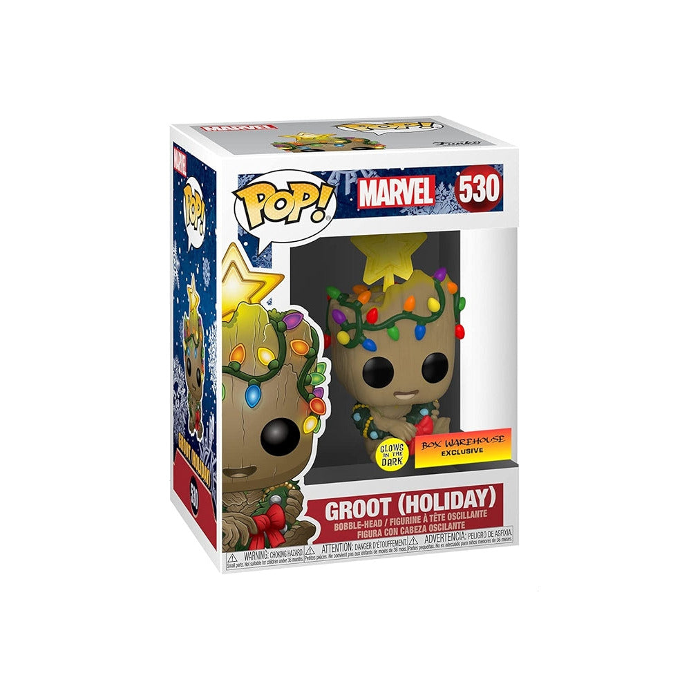 Funko Pop! Marvel: Groot (Holiday) [Glows - Box Warehouse Exclusive] #530