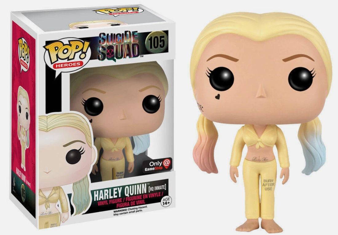 Funko POP Suicide Squad Harley Quinn 105 HQ Inmate Figure Gamestop Exclusive