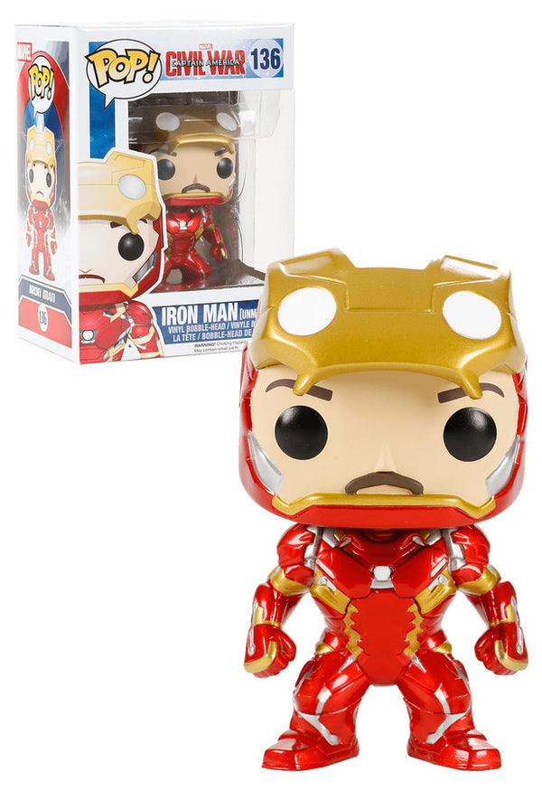 Funko Pop! Captain America Civil War: Iron Man [Unmasked] #136