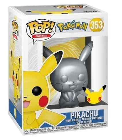 Funko Pop! Games: Pokemon - Pikachu (Metallic Silver) #353