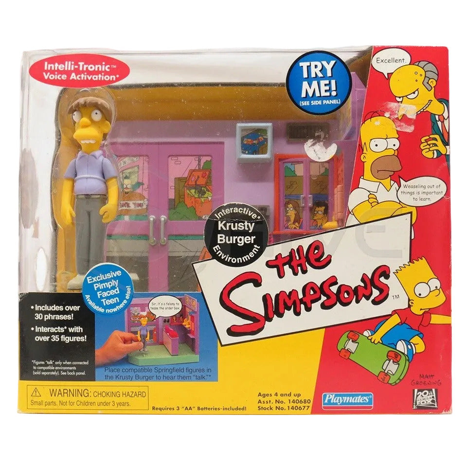 Playmates: The Simpsons - Interactive Environment Krusty Burger Pimply Faced Teen