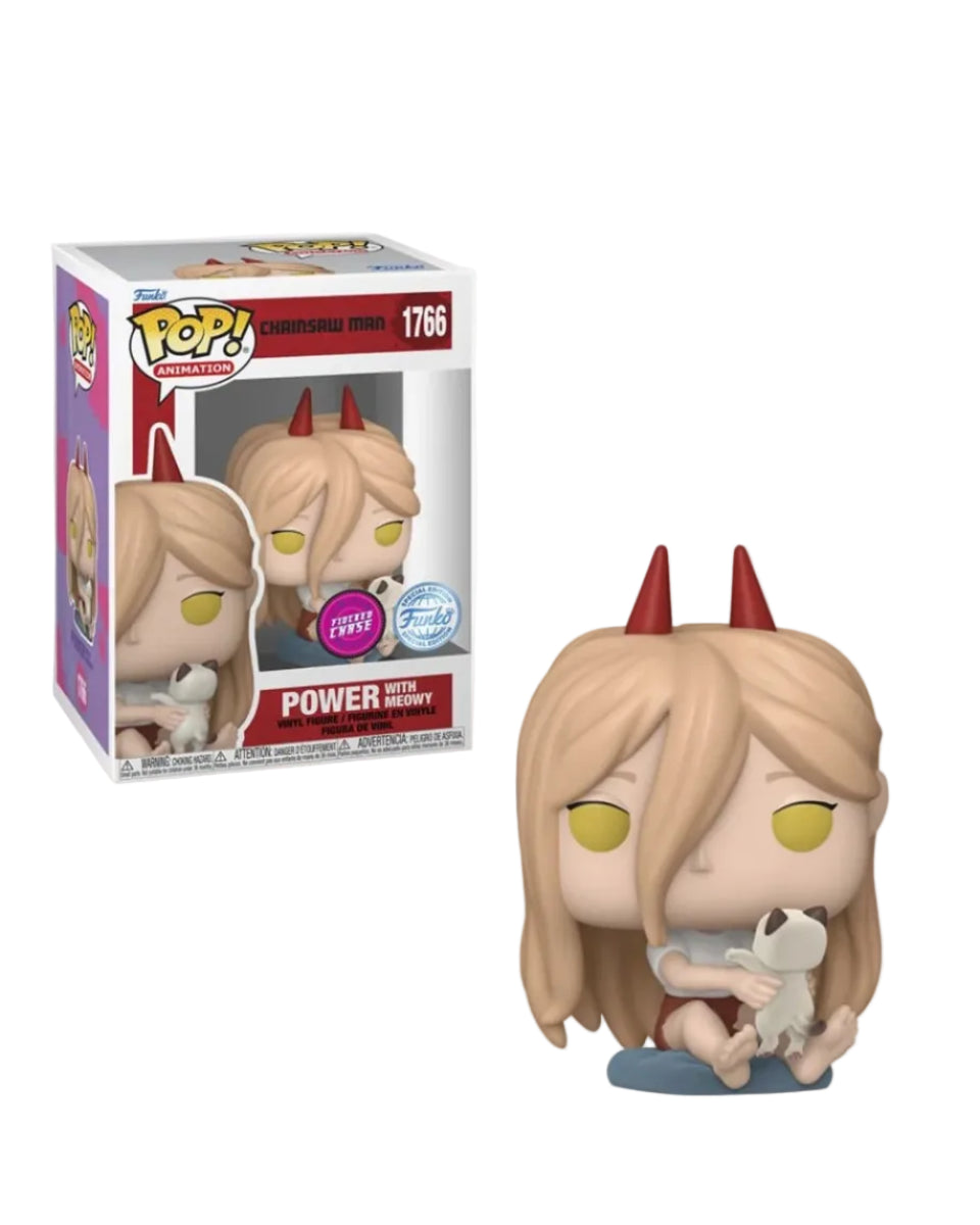 Funko Pop! Chainsaw Man: Power with Meowy (Flocked Chase, Funko Limited Edition Exclusive) #1766