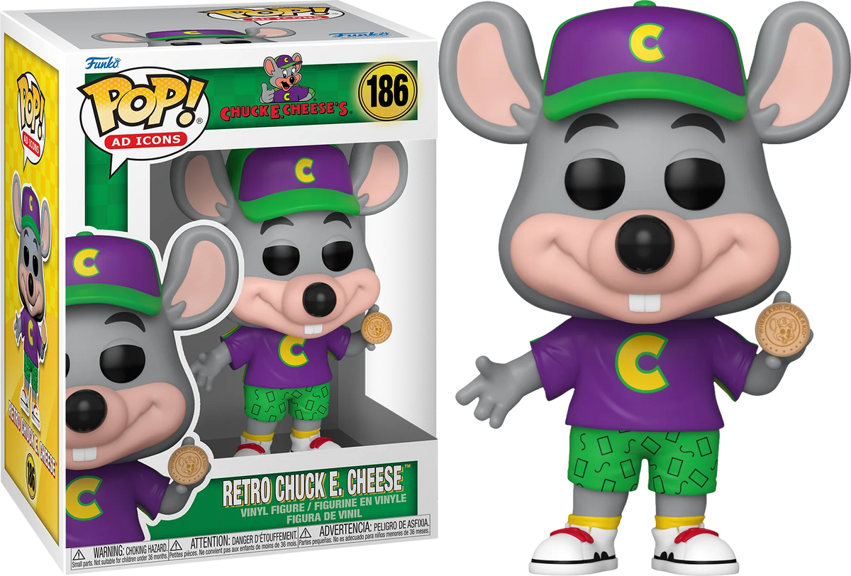 Funko Pop! Chuck E. Cheese's: Retro Chuck E. Cheese #186 with retail box