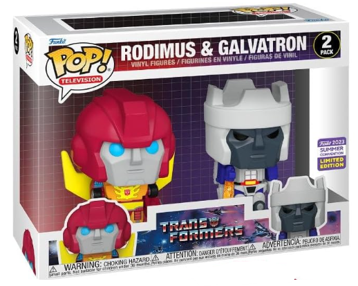 SDCC 2023 (Shared): Transformers POP! RODIMUS & GALVATRON 2-Pack