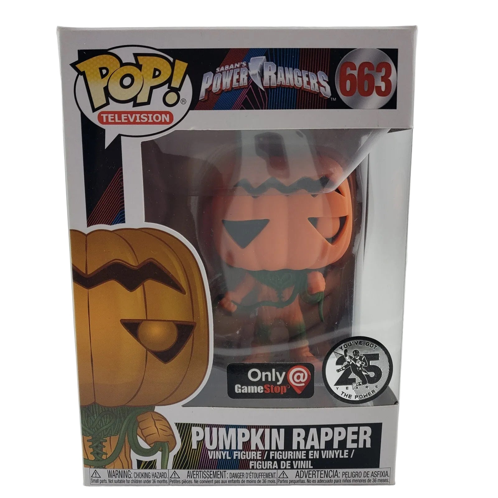 Funko Pop! Power Rangers Pumpkin Rapper 25th Anniversary GameStop Exclusive #663 in retail box